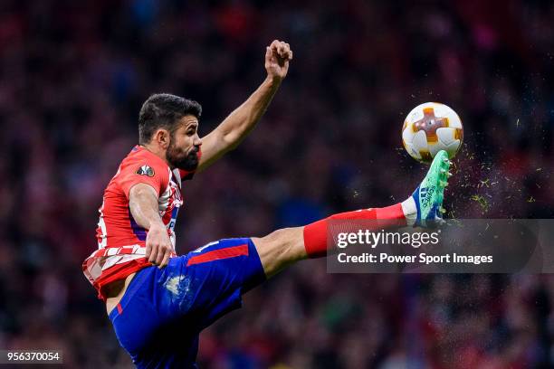 Diego Costa of Atletico de Madrid in action during the UEFA Europa League 2017-18 semi-finals match between Atletico de Madrid and Arsenal FC at...