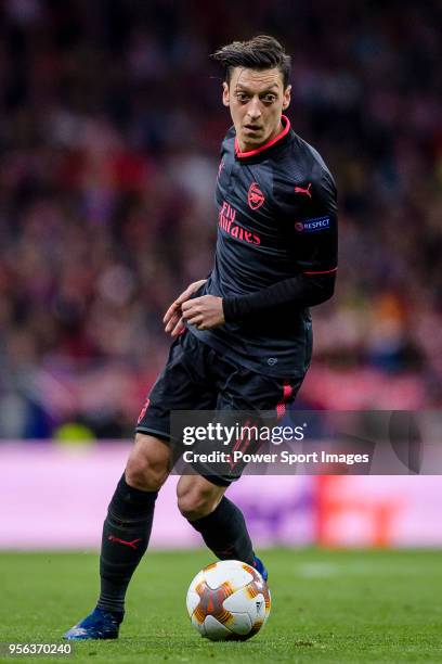 Mesut Ozil of Arsenal FC in action during the UEFA Europa League 2017-18 semi-finals match between Atletico de Madrid and Arsenal FC at Wanda...