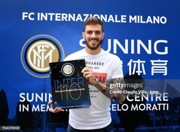 Davide Santon of FC Internazionale poses for a photo prior to the FC Internazionale training session at the club's training ground Suning Training...