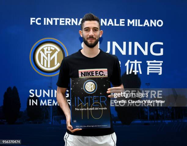 Roberto Gagliardini of FC Internazionale poses for a photo prior to the FC Internazionale training session at the club's training ground Suning...