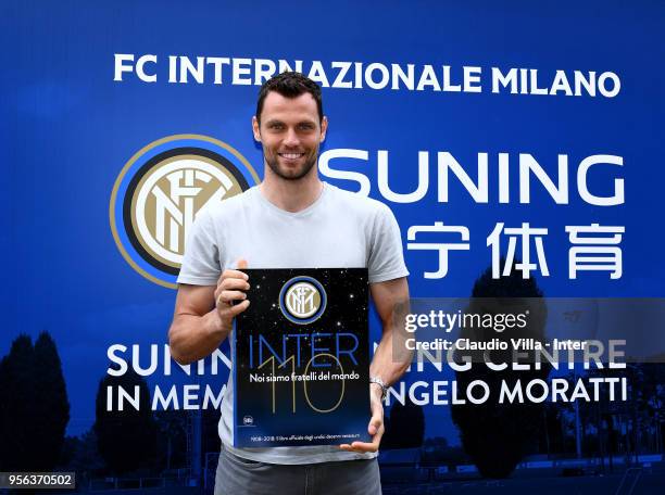 Daniele Padelli of FC Internazionale poses for a photo prior to the FC Internazionale training session at the club's training ground Suning Training...