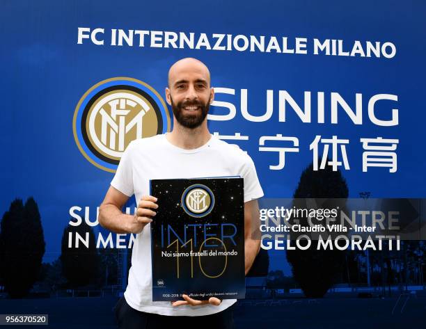 Borja Valero of FC Internazionale poses for a photo prior to the FC Internazionale training session at the club's training ground Suning Training...