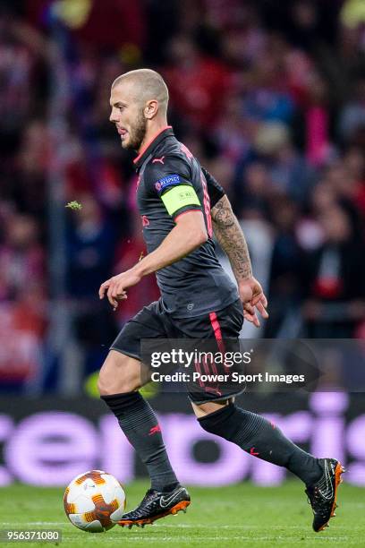 Jack Wilshere of Arsenal FC in action during the UEFA Europa League 2017-18 semi-finals match between Atletico de Madrid and Arsenal FC at Wanda...