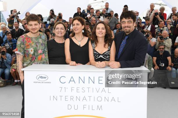 Un Certain Regard jury members Kantemir Balagov, Julie Huntsinger, Annemarie Jacir, Virginie Ledoyen and Un Certain Regard president Benicio Del Toro...