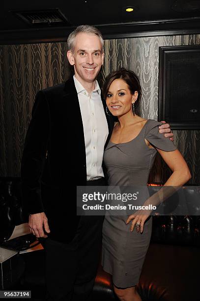 President of Firethorn Tripp Rickley and Kara DioGuardi attend Body English at Hard Rock Hotel and Casino on January 7, 2010 in Las Vegas, Nevada.