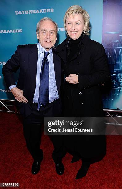 Harry Evans and Tina Brown attend the premiere of Lionsgate's "Daybreakers" at the SVA Theater on January 7, 2010 in New York City.