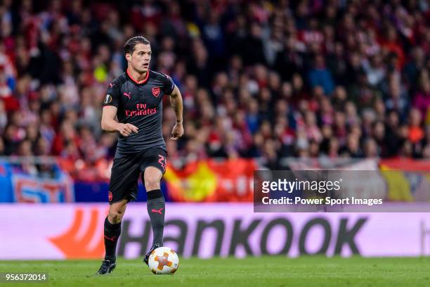 Granit Xhaka of Arsenal FC in action during the UEFA Europa League 2017-18 semi-finals match between Atletico de Madrid and Arsenal FC at Wanda...