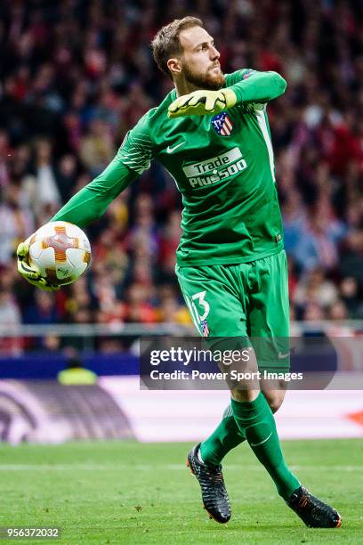 Goalkeeper Jan Oblak of Atletico de Madrid in action during the UEFA Europa League 2017-18 semi-finals match between Atletico de Madrid and Arsenal...