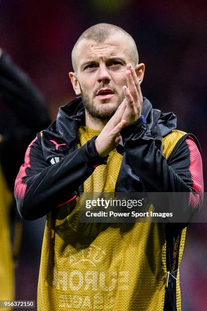 Jack Wilshere of Arsenal FC reacts after the UEFA Europa League 2017-18 semi-finals match between Atletico de Madrid and Arsenal FC at Wanda...