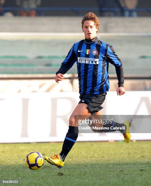 Marko Arnautovic of FC Inter Milan in action during the Serie A match between AC Chievo Verona and FC Inter Milan at Stadio Marc'Antonio Bentegodi on...
