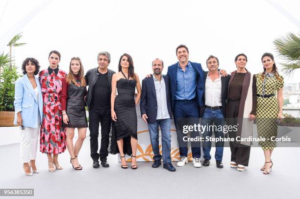 Inma Cuesta, Barbara Lennie, Carla Campra, Ricardo Darin, Penelope Cruz, Asghar Farhadi, Javier Bardem, Eduard Fernandez, Elvira Minguez and Sara...