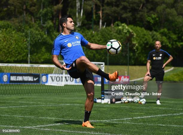 Citadin Martins Eder of FC Internazionale smiles during the FC Internazionale training session at the club's training ground Suning Training Center...