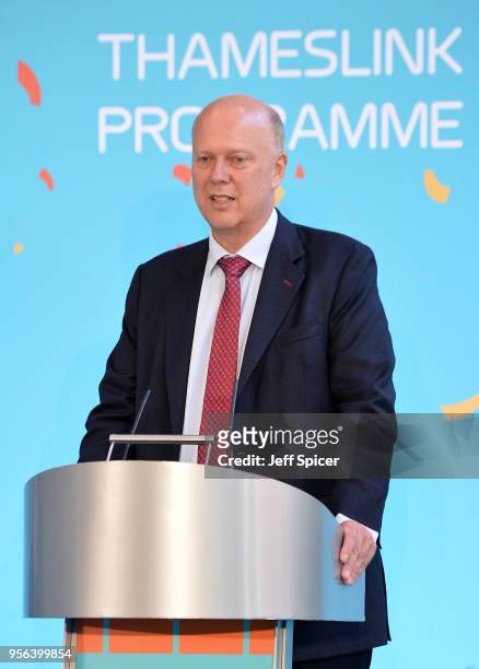 British Transport Secretary Chris Grayling speaks at the opening of London Bridge Station on May 9, 2018 in London, England. London Bridge Station...