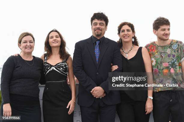 Julie Huntsinger, Virginie Ledoyen, Benicio Del Toro, Annemarie Jacir and Kantemir Balagov attends the photocall for Semaine de la Critique Jury...