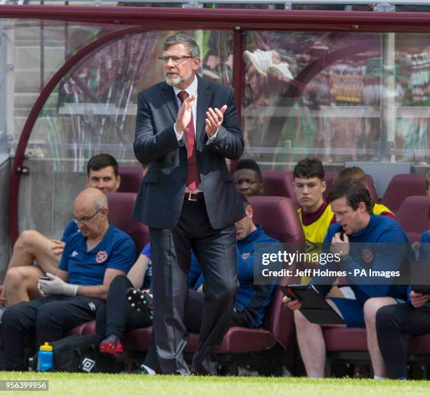 Heart of Midlothian manager Craig Levein during the Ladbrokes Scottish Premiership match at Tynecastle Stadium, Edinburgh.