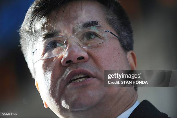 Gary Locke, secretary Department of Commerce speaks at the launch of the 2010 Census Portrait of America Road Tour on January 4, 2010 in New York's...