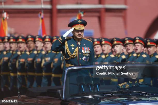 Russian Defence Minister Sergei Shoigu attends the Victory Day military parade at Red Square on May 9, 2018 in Moscow, Russia. Vladimir Putin and...