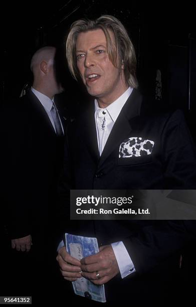 David Bowie attends Third Annual Online Music Awards on July 24, 2000 at Studio 54 in New York City.