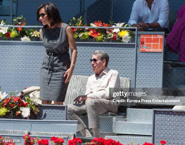 Claudia Rodriguez and Manolo Santana during day three of the Mutua Madrid Open tennis tournament at the Caja Magica on May 8, 2018 in Madrid, Spain.