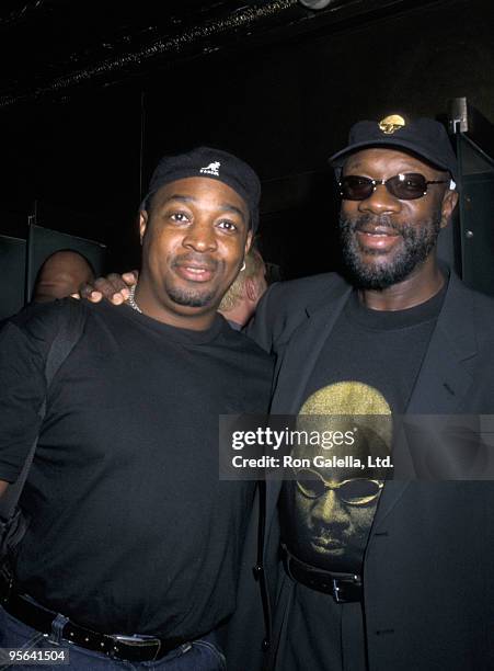 Musicians Chuck D and Isaac Hayes attend Third Annual Online Music Awards on July 24, 2000 at Studio 54 in New York City.