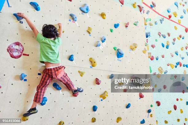 girl climbing - kids climbing stock pictures, royalty-free photos & images