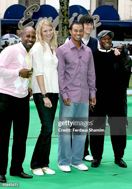 Spoony, Jodie Kidd, Tiger Woods, Vernon Kay and Ian Wright