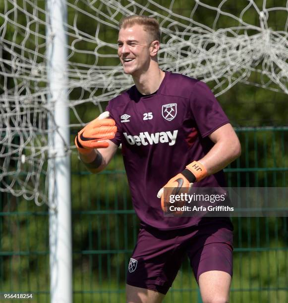 Joe Hart of West Ham United during training at Rush Green on May 9, 2018 in Romford, England.