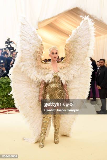 Katy Perry attends the Heavenly Bodies: Fashion & The Catholic Imagination Costume Institute Gala at The Metropolitan Museum of Art on May 7, 2018 in...