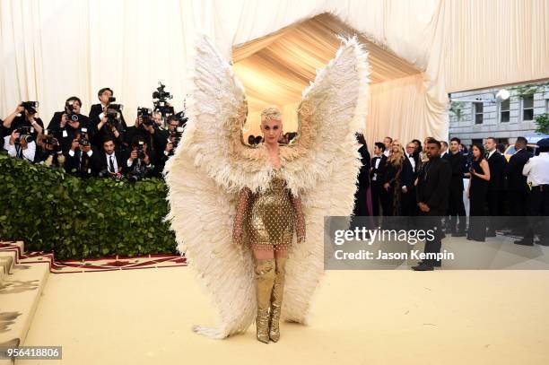 Katy Perry attends the Heavenly Bodies: Fashion & The Catholic Imagination Costume Institute Gala at The Metropolitan Museum of Art on May 7, 2018 in...