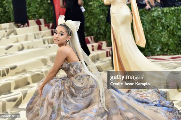 Ariana Grande attends the Heavenly Bodies: Fashion & The Catholic Imagination Costume Institute Gala at The Metropolitan Museum of Art on May 7, 2018...