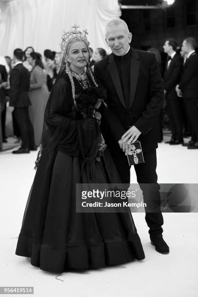 Madonna and Jean Paul Gaultier attend the Heavenly Bodies: Fashion & The Catholic Imagination Costume Institute Gala at The Metropolitan Museum of...