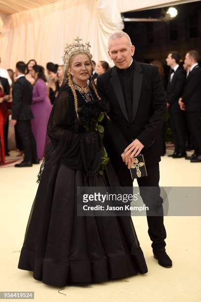 Madonna and Jean Paul Gaultier attend the Heavenly Bodies: Fashion & The Catholic Imagination Costume Institute Gala at The Metropolitan Museum of...