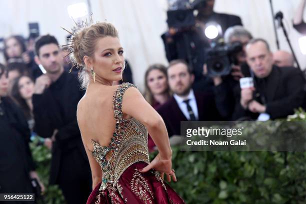 Actor Blake Lively attends the Heavenly Bodies: Fashion & The Catholic Imagination Costume Institute Gala at The Metropolitan Museum of Art on May 7,...