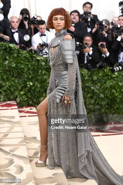 Actor Zendaya attends the Heavenly Bodies: Fashion & The Catholic Imagination Costume Institute Gala at The Metropolitan Museum of Art on May 7, 2018...