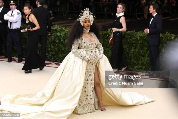 Recording artist Cardi B attends the Heavenly Bodies: Fashion & The Catholic Imagination Costume Institute Gala at The Metropolitan Museum of Art on...