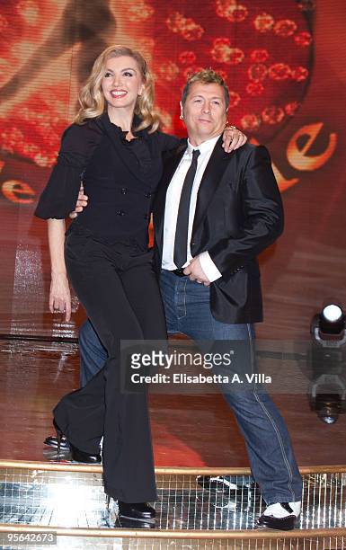 Milly Carlucci and Paolo Belli attend a photocall for the Italian TV show 'Ballando Con Le Stelle' at Auditorium RAI on January 8, 2010 in Rome,...