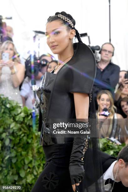 Model Bella Hadid attends the Heavenly Bodies: Fashion & The Catholic Imagination Costume Institute Gala at The Metropolitan Museum of Art on May 7,...