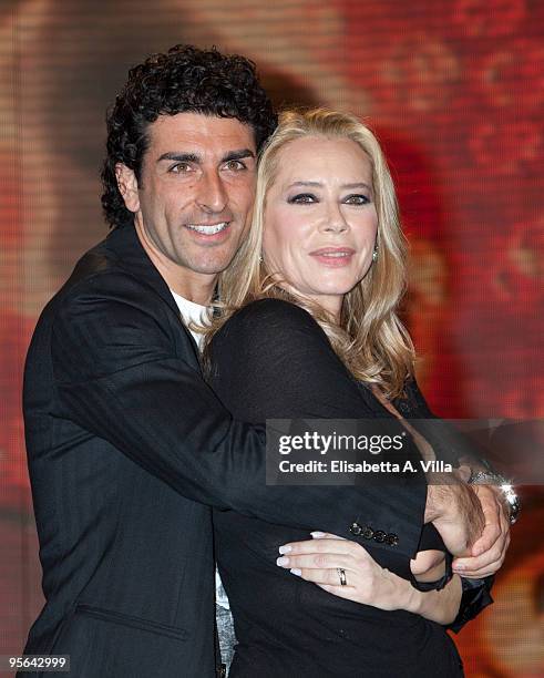 Italian actress Barbara De Rossi and her dance partner Simone Di Pasquale attend a photocall for the Italian TV show 'Ballando Con Le Stelle' at...