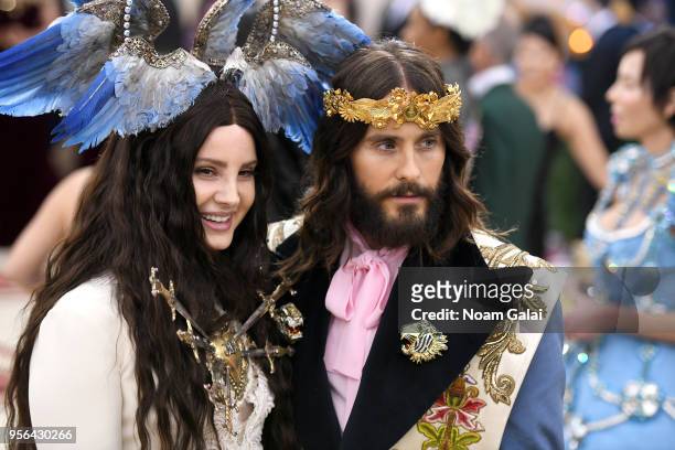 Recording artist Lana Del Rey and actor Jared Leto attend the Heavenly Bodies: Fashion & The Catholic Imagination Costume Institute Gala at The...