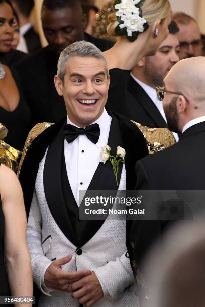 Personality Andy Cohen attends the Heavenly Bodies: Fashion & The Catholic Imagination Costume Institute Gala at The Metropolitan Museum of Art on...