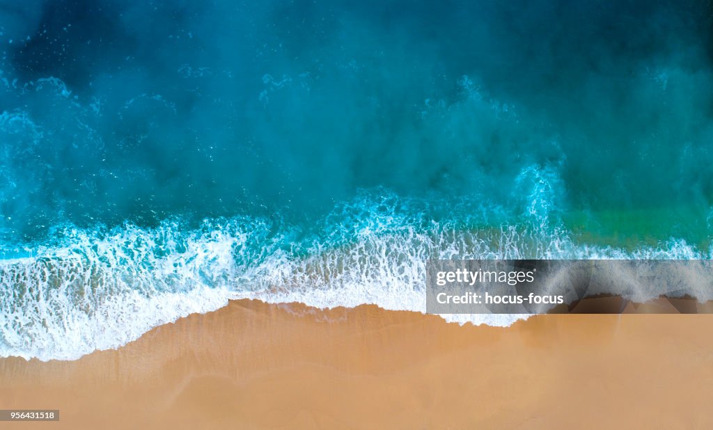 Aerial view of clear turquoise sea