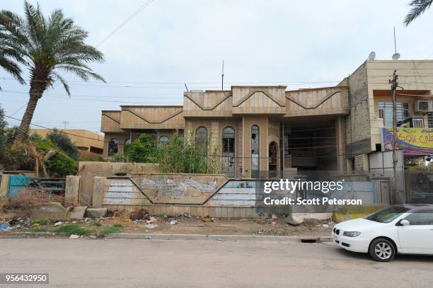 The ruin of the house of the late Iraqi Sunni leader Adnan al-Dulaimi, who was accused of fomenting ethnic cleansing of Shiite Muslims by Sunni...