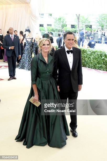 Ann Romney and Former Governor of Massachusetts Mitt Romney attend the Heavenly Bodies: Fashion & The Catholic Imagination Costume Institute Gala at...