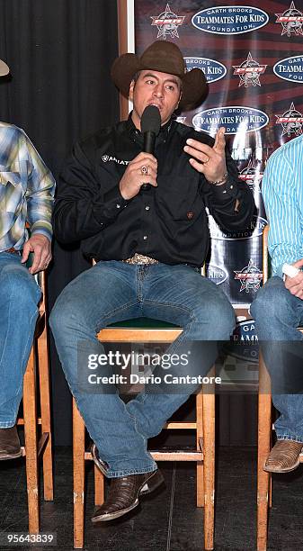 Bull rider Adriano Moraes attends the PBR & Garth Brooks Teammates For Kids Foundation press conference at Madison Square Garden on January 8, 2010...