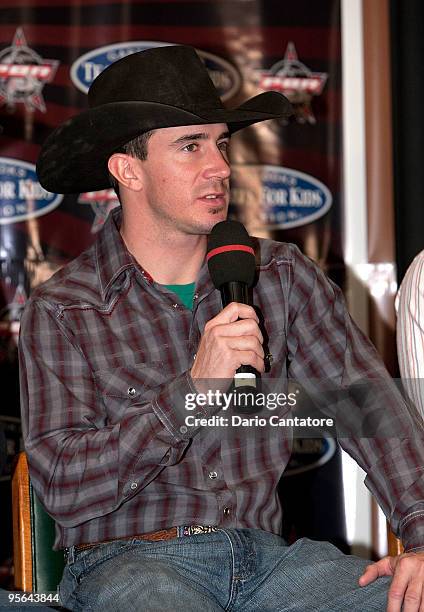 Bull rider Kody Lostroh attends the PBR & Garth Brooks Teammates For Kids Foundation press conference at Madison Square Garden on January 8, 2010 in...