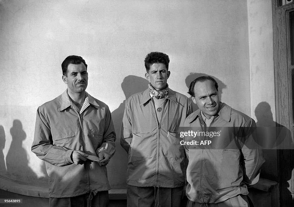 French alpinist Gaston Rebuffat (C) pose