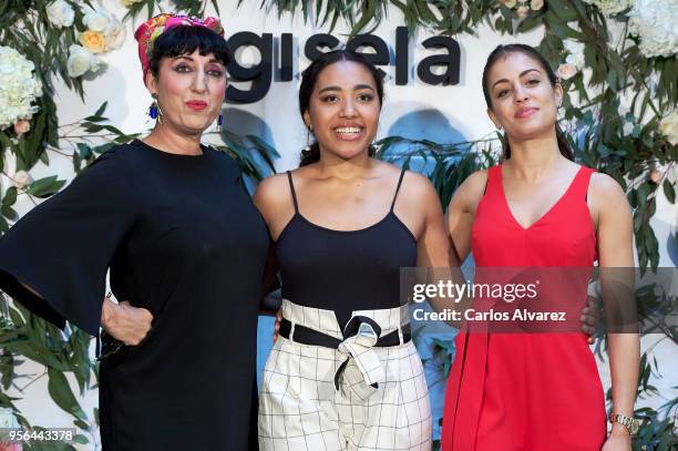 Spanish actresses Rosy de Palma , Luna Lionne and Hiba Abouk present the 'Comment Tu T'appelles' fashion film at Sala Equis cinema on May 9, 2018 in...