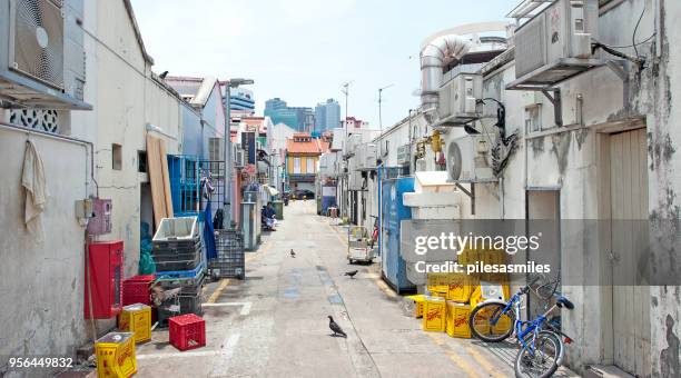 trader trash, tekka sidestreet, little india, singapore, malaysia - singapore alley stock pictures, royalty-free photos & images