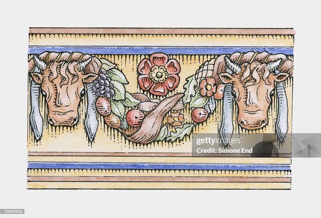 Festoon from ancient Roman Temple of Vesta, Tivoli