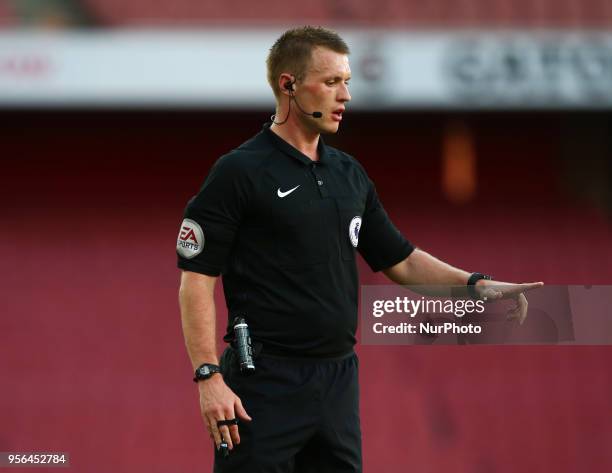 Referee Thomas Bramall during Premier League International Cup Final match between Arsenal Under 23 against Porto FC at Emirates stadium, London...